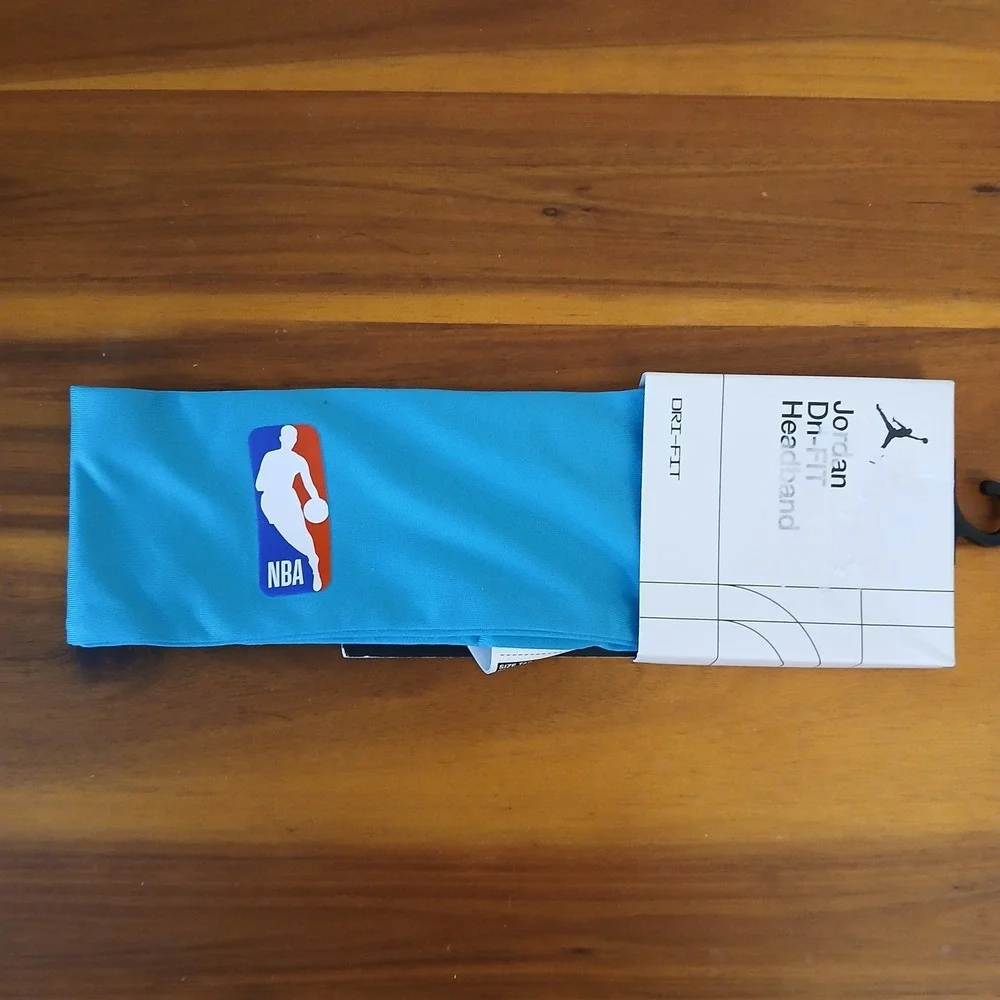 Jordan Dri-FIT Headband Mens‎ OSFM Blue NBA Logo Athletic Sweatband CU6352-487